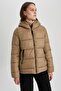 Water Repellent Regular Fit Hooded Zipper Closure Pocket Puffer Puffer Jacket A3163Ax23Wn - 4