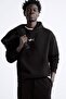 Unisex Oversize Sweatshirt Hoodie Shark Printed Black – Hooded, Kangaroo Pocket, 3 Threaded Drawstrings - 2