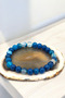 Blue agate evil eye bracelet unisex natural stone bracelet 8 mm - 2