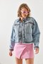 Women's Blue Embroidery Detailed Skirt Tasseled Denim Jacket 2406 60251787 - 2