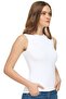 Women's White Cotton Elastane Zero Sleeve Body Elt New Season - 2