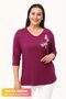 Plus Size New Season Casual Stretchy Comfort Model Butterfly Embroidery Pattern Half Sleeve Mother 4 Season Blouse