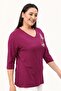 Plus Size New Season Casual Stretchy Comfort Model Butterfly Embroidery Pattern Half Sleeve Mother 4 Season Blouse - 4