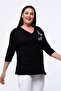Plus Size New Season Casual Stretchy Comfort Model Butterfly Embroidery Pattern Half Sleeve Mother 4 Season Blouse - 9