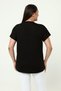 Plus Size Comfort Model Stylish Collar Detailed Tights Over Cotton Short Sleeve Luxury Evening Dress Tunic T-shirt - 4