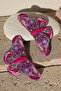 Polymer Clay Handmade Studded Pink Big Butterfly Earrings - 6