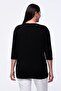 Plus Size New Season Casual Stretchy Comfort Model Butterfly Embroidery Pattern Half Sleeve Mother 4 Season Blouse - 8