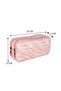 Pencil Case Zebra Pink Pattern Two Compartments Vegan Leather (Double Compartment Pen Holder) - 4