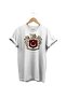 Gray Wolf Symbol and Turkish Flag Turkey Wolf Printed Regular Fit 100% Cotton White T-Shirt