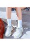 Unisex 3 Pairs Plain White College Sports Socks - 3