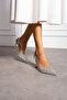 - Women's Pearl Detailed Open Back 9cm Stiletto Shoes - 2