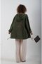 Khaki Hooded Casual Jacket with Printed Back - 5