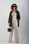 Khaki Hooded Casual Jacket with Printed Back - 2