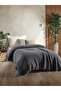 Anthracite 4 Layer Muslin Single Bedspread/Pique (160 X 200cm)