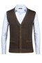Men's Knitwear V-Neck Brown Vest Buttoned Pocket Detail Patterned Steel Knit - 5002L