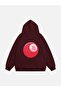 Unisex Red 8 Ball Printed Hooded Fleece Oversize Sweatshirt