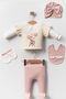 Organic Scallop Collar Süzene Flower Bunch Baby Hospital Exit Bodysuit Set - 3