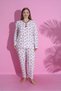 Seasonal Long Sleeve V-Neck Large Size Pajama Set - 2