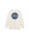 Women's 3 Thread Ecru Holiday Printed Oversize Sweatshirt - 2