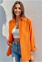 Women's Orange Oversize Long Sleeve Basic Shirt - 3