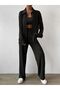 Black Crinkle Shirt, Trousers and Bustier - 3 Piece Set - 2