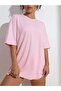 Women's Pink Wish Happy Everyday Printed Oversize T-shirt - 2