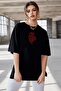 Black Unisex Oversize Dragon Printed T-shirt - 2