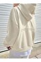 Women's 3 Thread Beige Confidence Printed Hooded Sweatshirt - 3