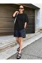 Women's Black Resolve Printed Oversize T-Shirt - 3