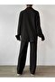 Black Crinkle Shirt, Trousers and Bustier - 3 Piece Set - 3