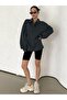 Women's 3 Thread Black Interlock Polo Collar Sweatshirt - 3