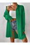 Women's Green Oversize Long Shirt - 5