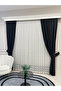 1/3 Sik Pleat with Modern Slub Tape - Ecru/Gray Tulle Curtain - 6