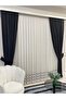 1/3 Sik Pleat with Modern Slub Tape - Ecru/Gray Tulle Curtain - 5