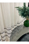 1/3 Sik Pleat with Modern Slub Tape - Ecru/Gray Tulle Curtain - 2