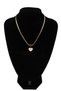 Heart-Shaped Steel Necklace, Gold with Mother-Of-Pearl Stone, Heart-Shaped Steel Necklace.