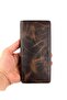 Men's Brown Genuine Leather Long Wallet - With Phone Compartment and Card Holder - 6