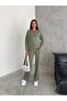 Hakim Yaka Modal Eşofman Takimi Fermuarli Takim /Women's Textured Fabric Tracksuit Set with Zipper - 2