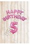 Best Pink Dotted Happy Birthday and Number Foil Balloon Set Age 5