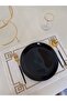Set of 6 Placemats Geometric Embroidered Gold Glitter - 2
