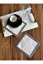 2 Pieces Mackenzie Patterned Silver Embroidered Cocktail Serving Napkin