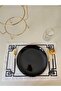 Set of 6 Placemats Geometric Embroidered Black