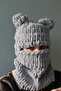 Hand Knitted Soft Teddy Bear Ear Model Puffy Snow Mask Balaclava/balaklava Beanie - 5