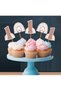 1 Year Old Birthday Ornament Bohemian Rainbow Themed Set of 3 One Banner Cake Decoration Cupcake Decoration - 3