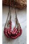 Claret Red Wooden Short Multiple Women's Necklace - Handmade