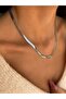 Silver Italian Flat Steel Necklace - 2