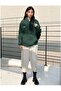Women's Dark Green Confidence Printed Hooded Sweatshirt - 3