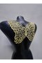 Butterfly Patterned Gold Silvery Gipur Aplique - 2