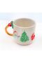 24 Carat Gold Embroidered Christmas Pine Snowman 100% Handmade Gift Double Cup 160 ml - 3