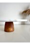 Natural Marble Cake Stand, Cake Stand with Wooden Legs, Marble Presentation Cup, Marble Cheese Plate 28 Cm - 2